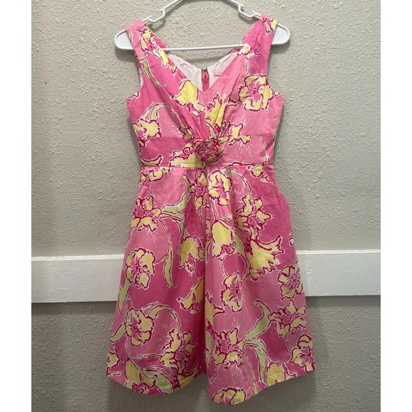 Lilly Pulitzer Pink Parker Dress Size 0 - Picture 2 of 8